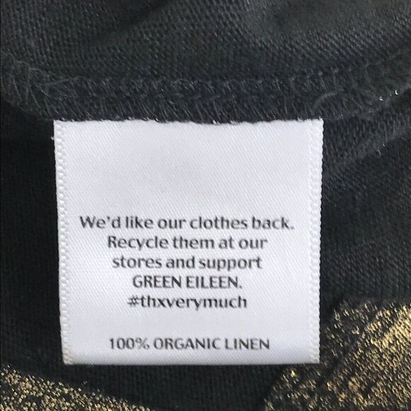 Eileen Fisher Organic Linen Jersey Shimmer Tunic Tank Women's XS Gold Holiday - Picture 10 of 11